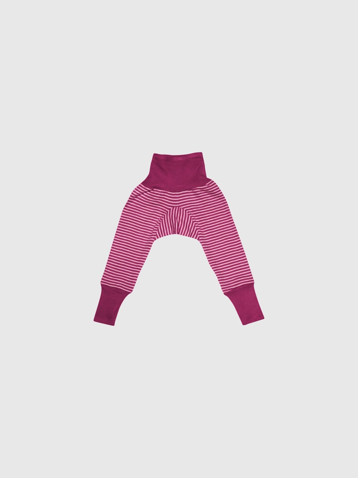 organic merino wool and silk pants in pink/natural stripe - baby/toddler - Lila New York LLC
