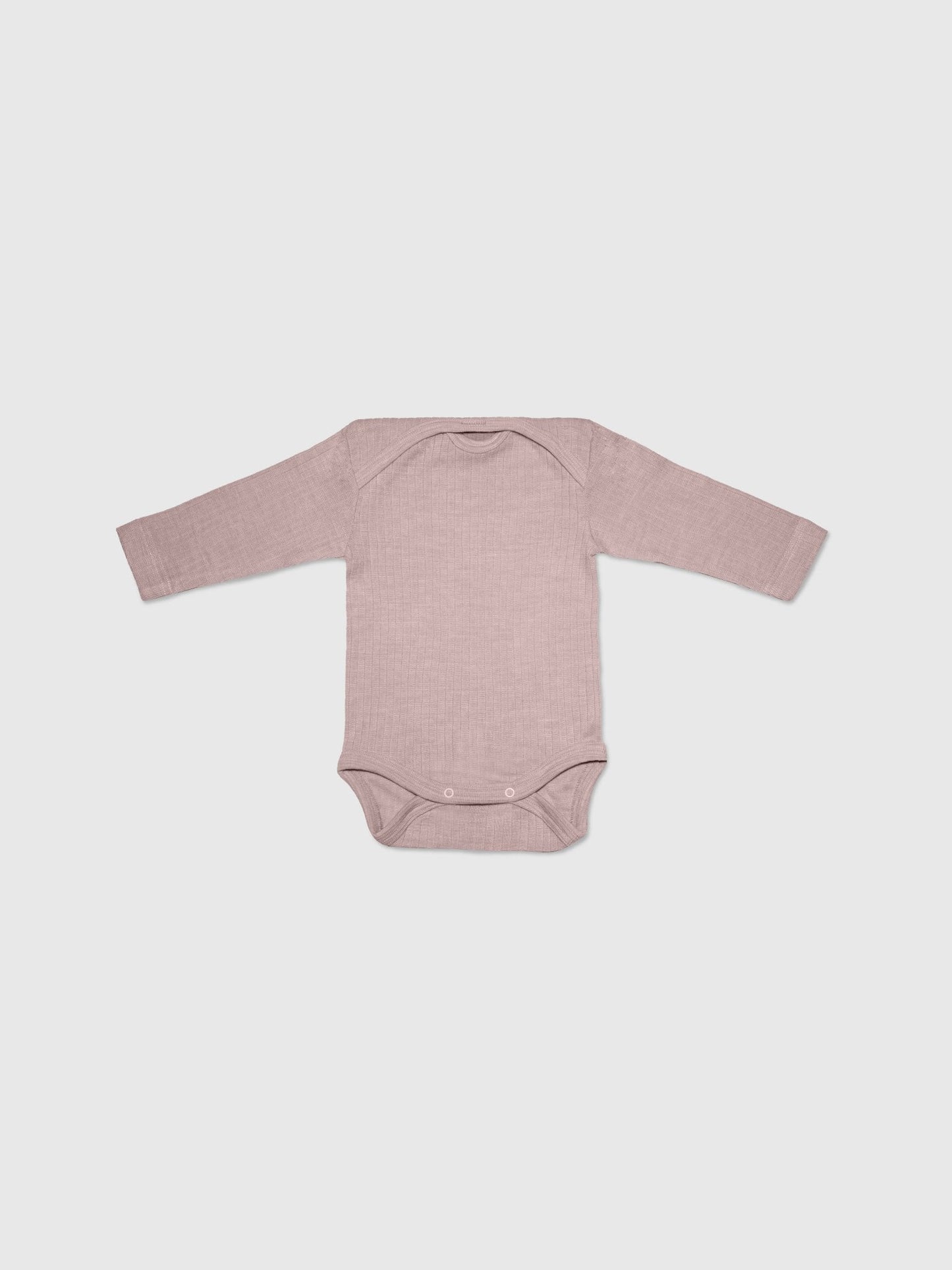 organic cotton, merino wool and silk long-sleeved onesie - dusty rose - Lila New York LLC