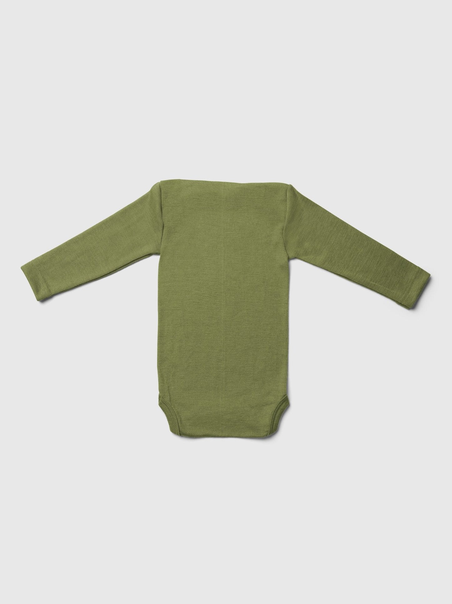organic merino wool and silk long-sleeved onesie - green - LILA.US