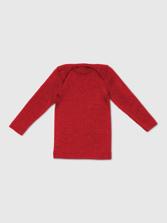 organic merino wool and silk shirt - red