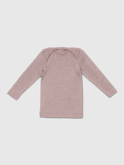 organic merino wool and silk shirt in dusty rose - baby/toddler