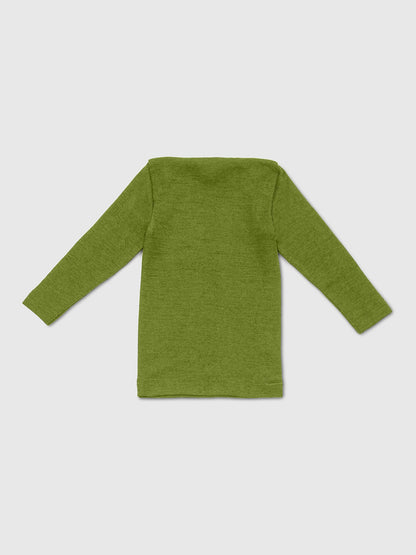 organic merino wool and silk shirt in green - baby/toddler
