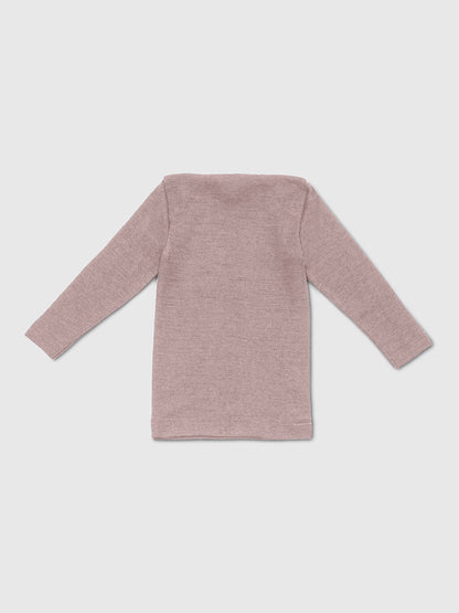 organic merino wool and silk shirt in dusty rose - baby/toddler