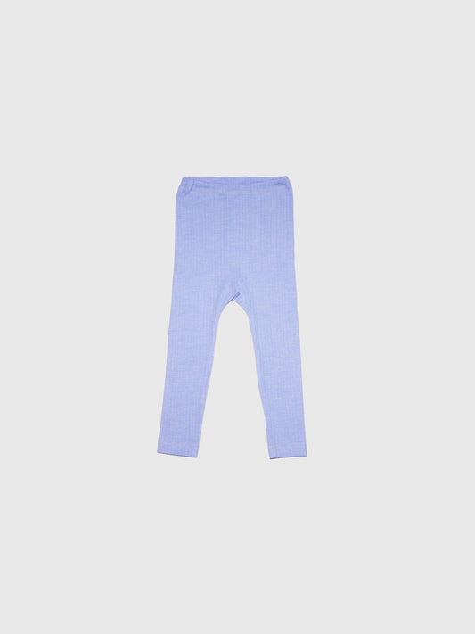 organic cotton, merino wool and silk leggings - blue - Lila New York LLC