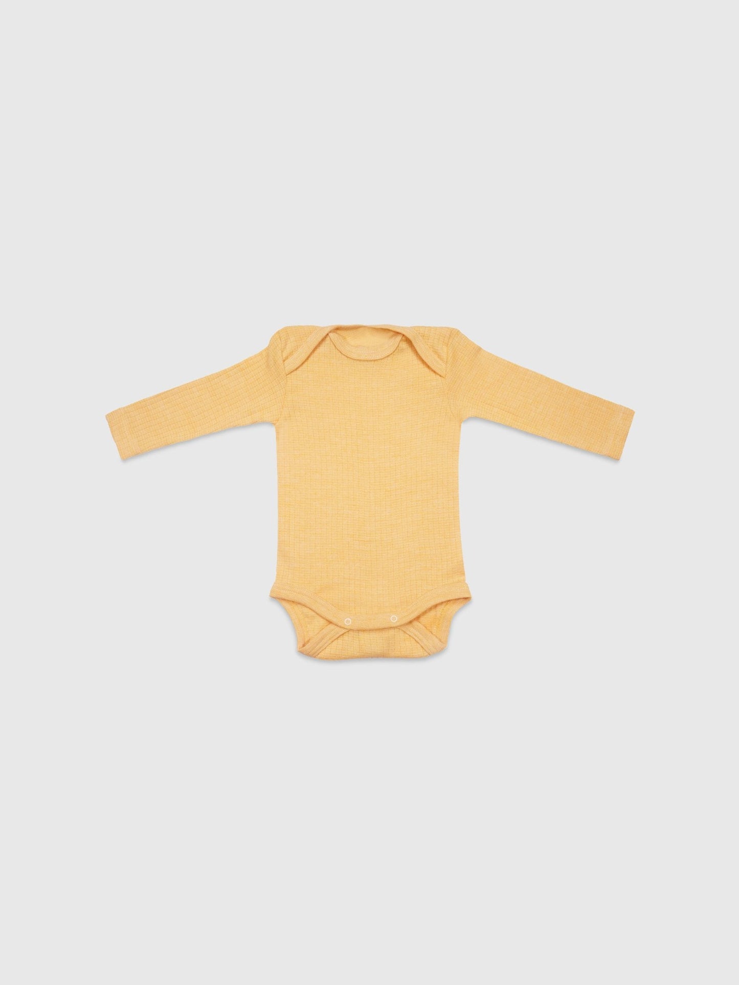 organic cotton, merino wool and silk long-sleeved onesie - yellow - Lila New York LLC