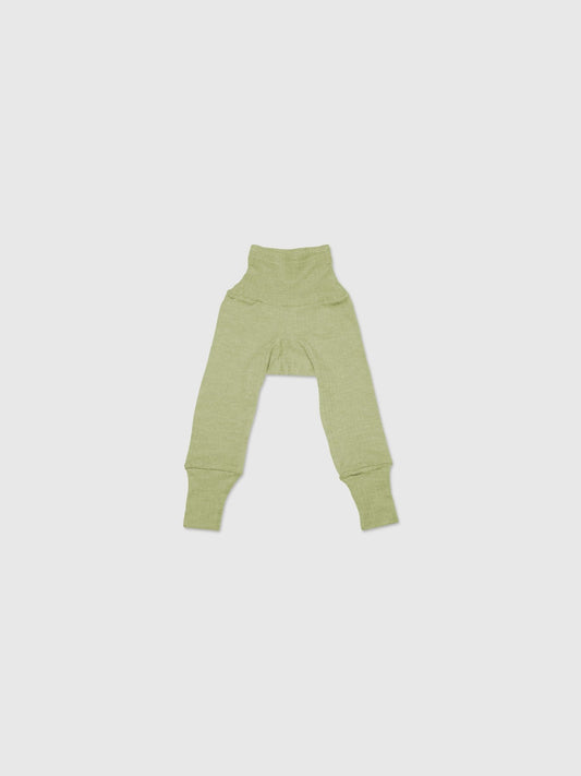 organic cotton, merino wool and silk pants - green - Lila New York LLC