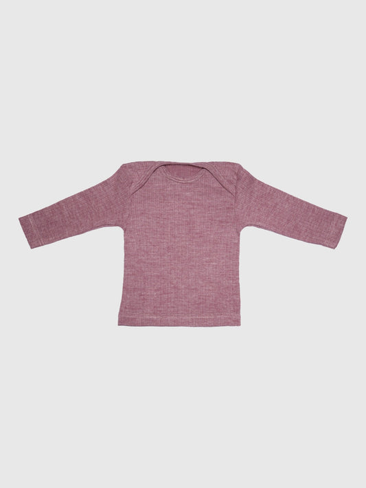 organic cotton, merino wool and silk shirt - berry - Lila New York LLC