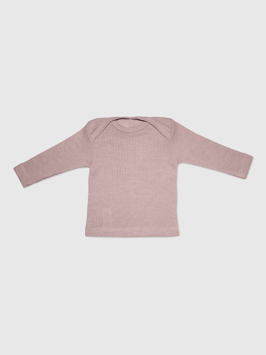 organic cotton, merino wool and silk shirt - dusty rose - Lila New York LLC