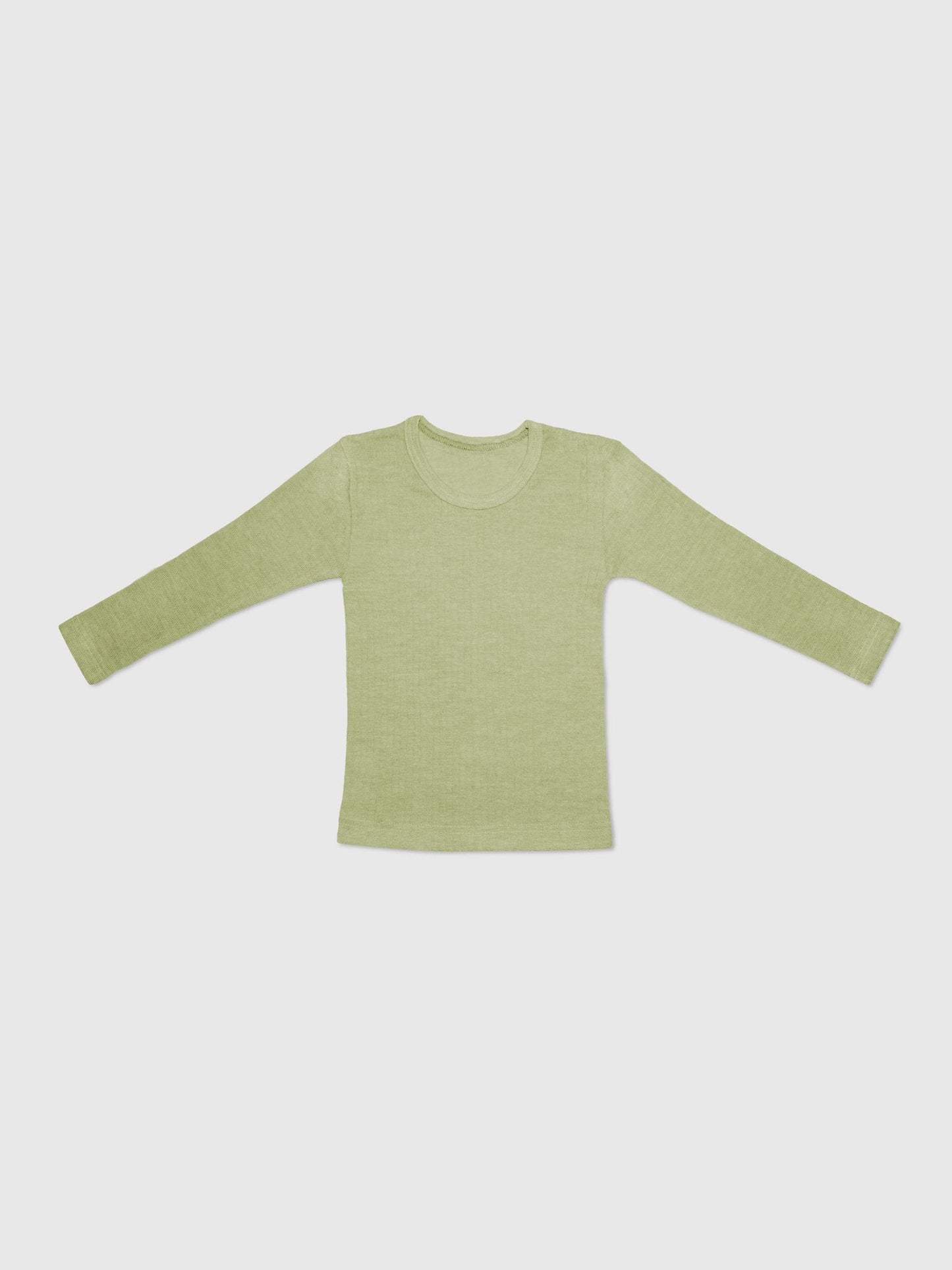 organic cotton, merino wool and silk shirt - green - Lila New York LLC