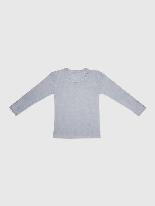 organic cotton, merino wool and silk shirt - grey - Lila New York LLC