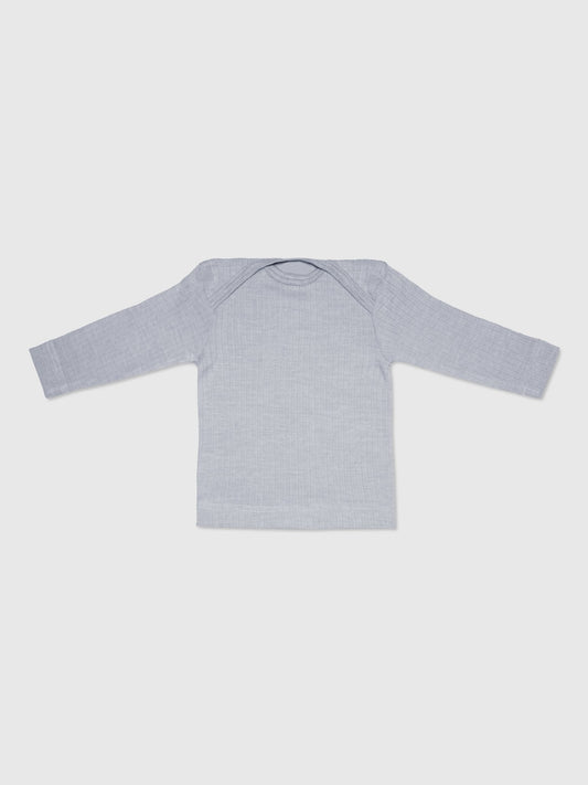 organic cotton, merino wool and silk shirt - grey - Lila New York LLC