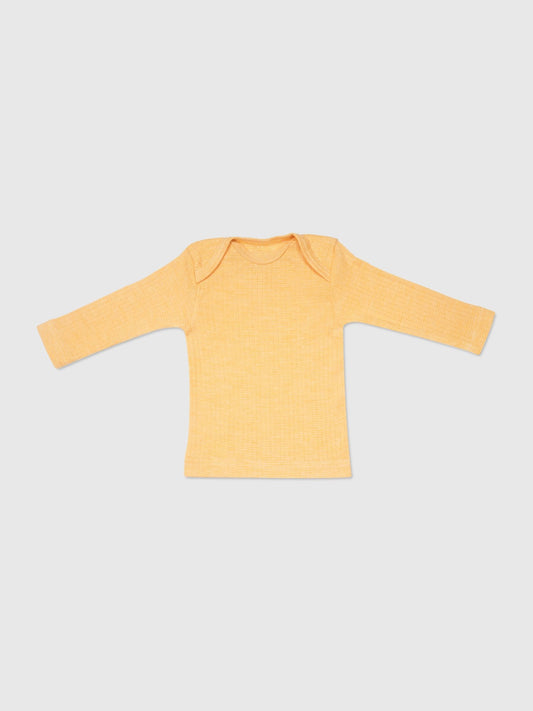 organic cotton, merino wool and silk shirt - yellow - Lila New York LLC