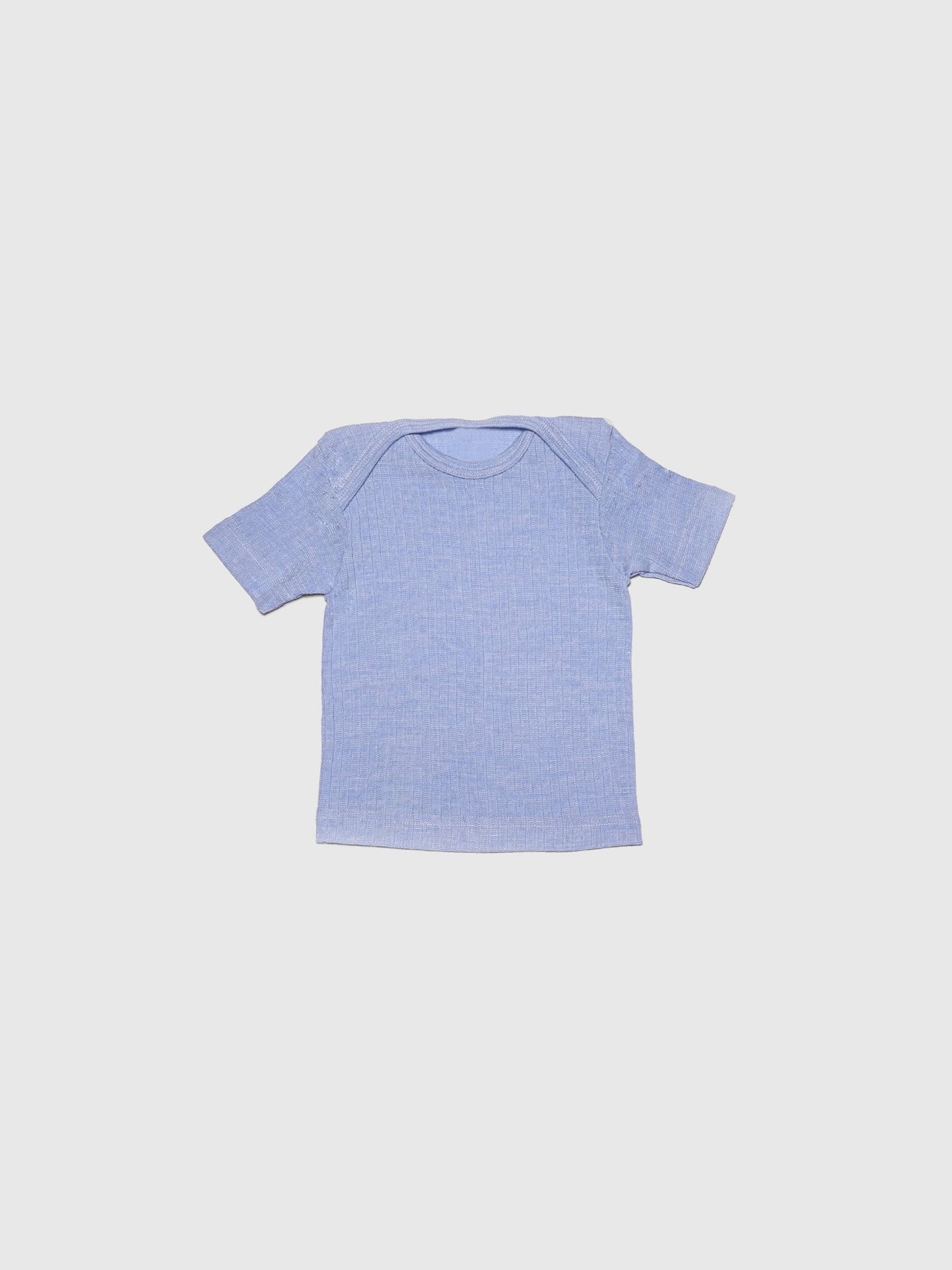 organic cotton, merino wool and silk t-shirt - blue - Lila New York LLC