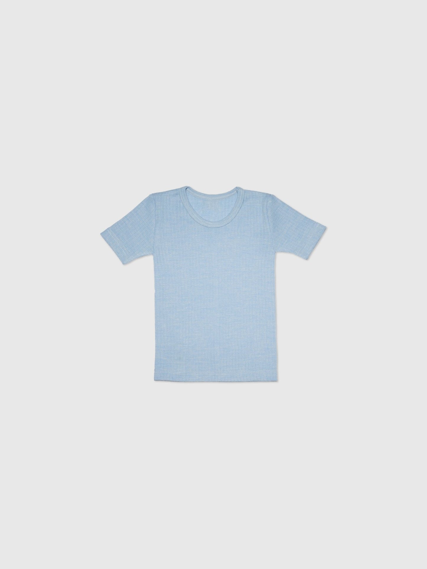 organic cotton, merino wool and silk t-shirt - blue - Lila New York LLC