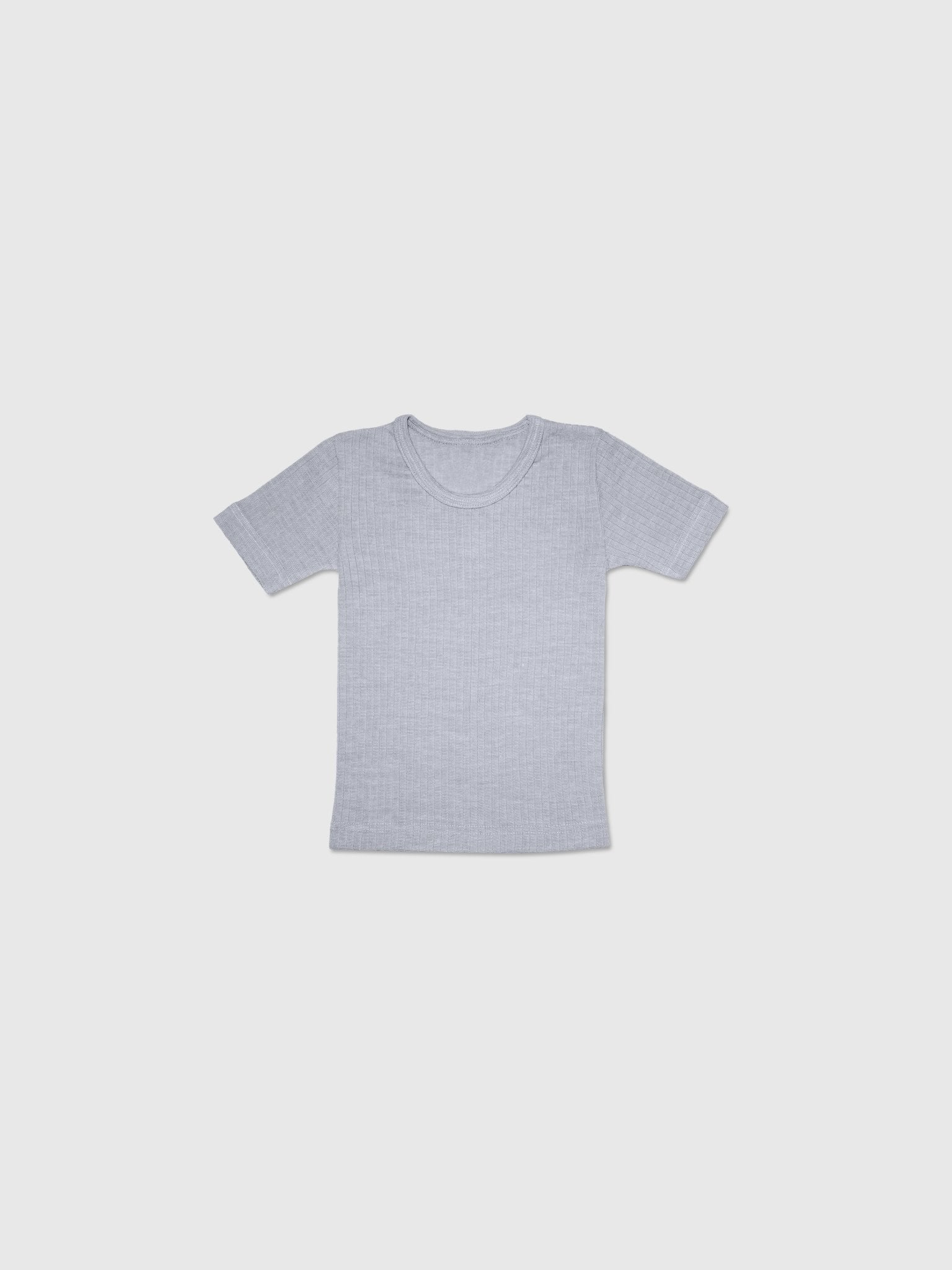 organic cotton, merino wool and silk t-shirt - grey - Lila New York LLC