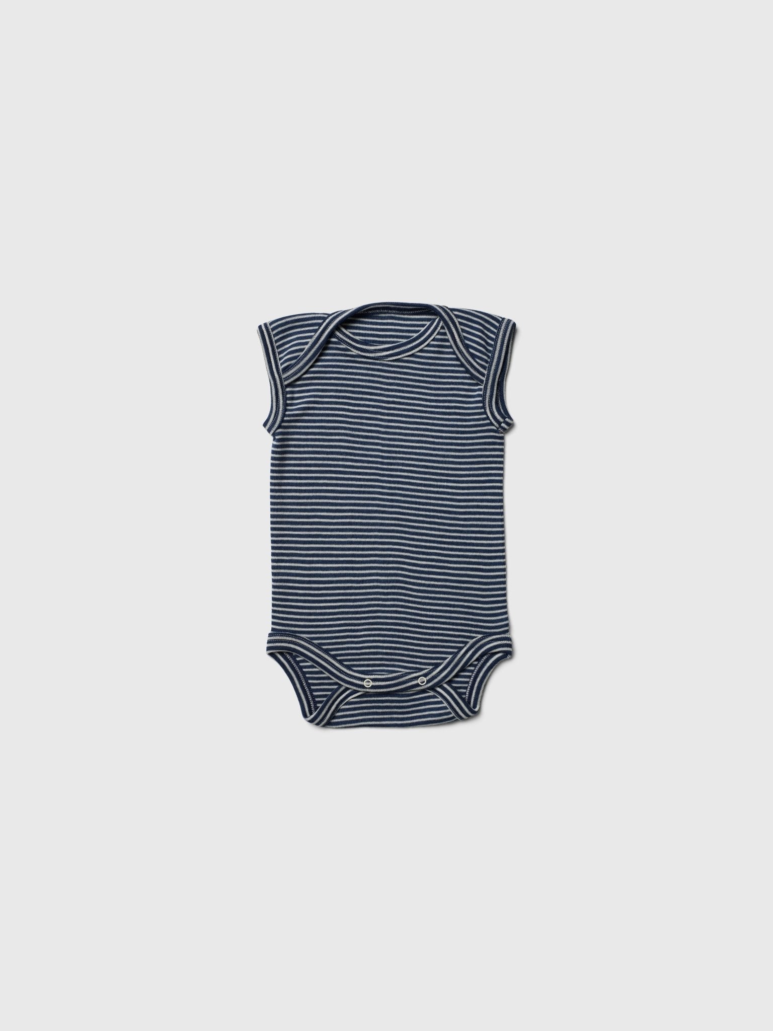 organic merino sleeveless onesie - navy/natural stripe - LILA.US