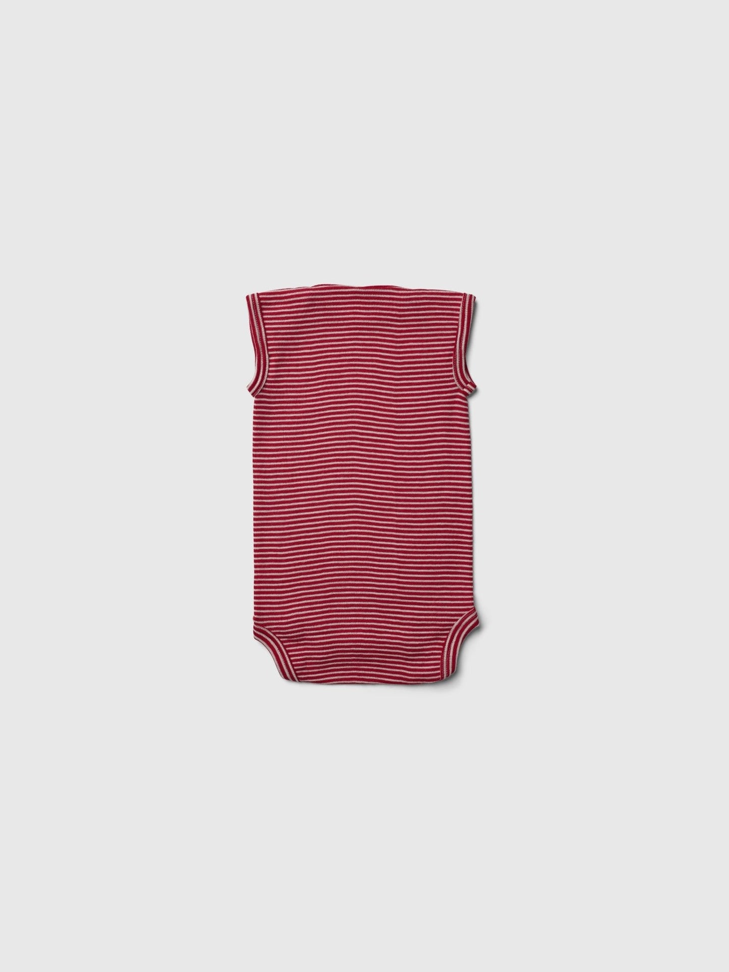 organic merino sleeveless onesie - red/natural stripe - LILA.US