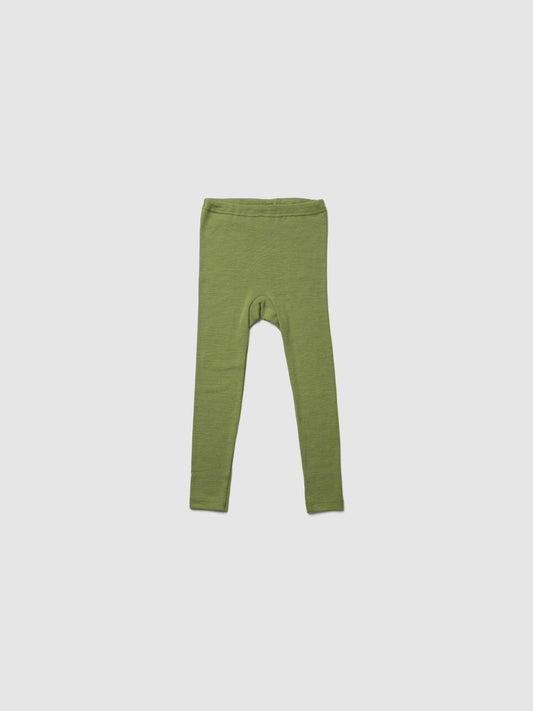 organic merino wool and silk leggings - green - LILA.US