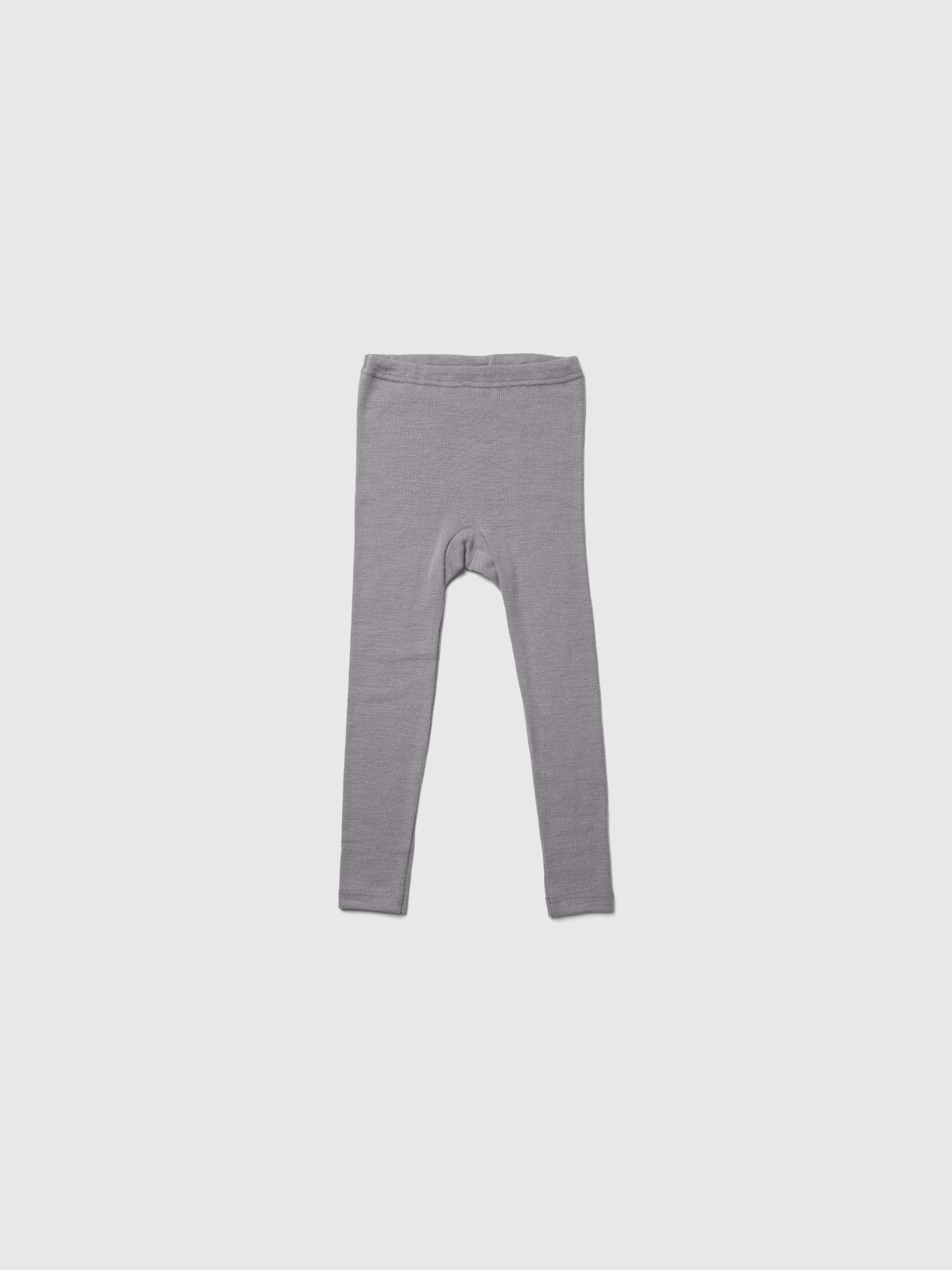 organic merino wool and silk leggings - grey - LILA.US