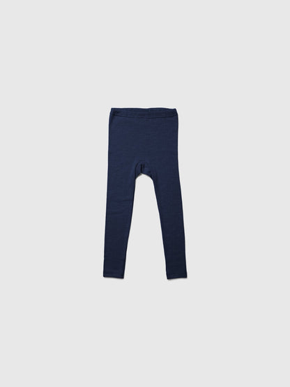 organic merino wool and silk leggings - navy - LILA.US