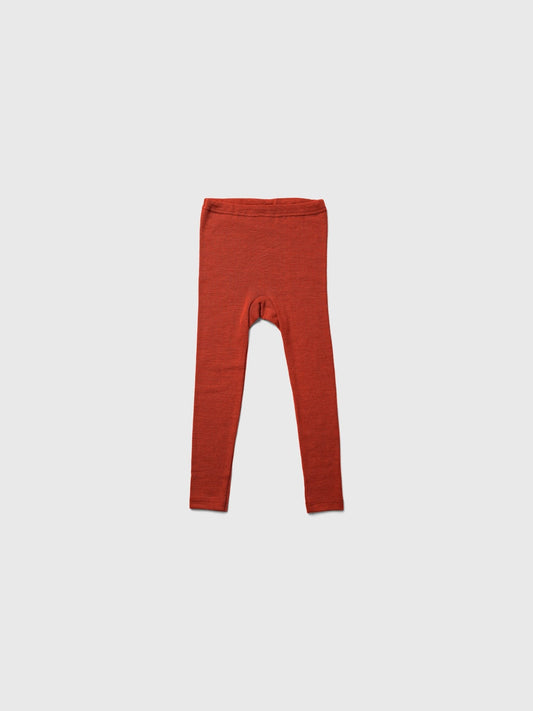 organic merino wool and silk leggings - orange - LILA.US