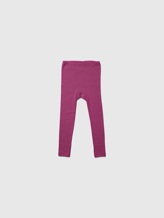 organic merino wool and silk leggings - pink - LILA.US