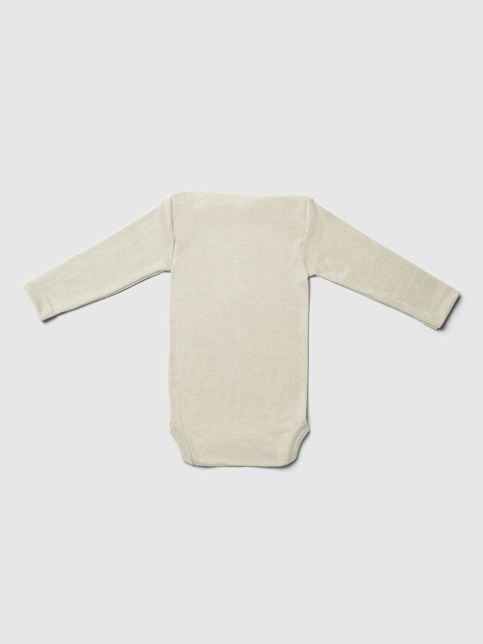 organic merino wool and silk long-sleeved onesie - natural - LILA.US