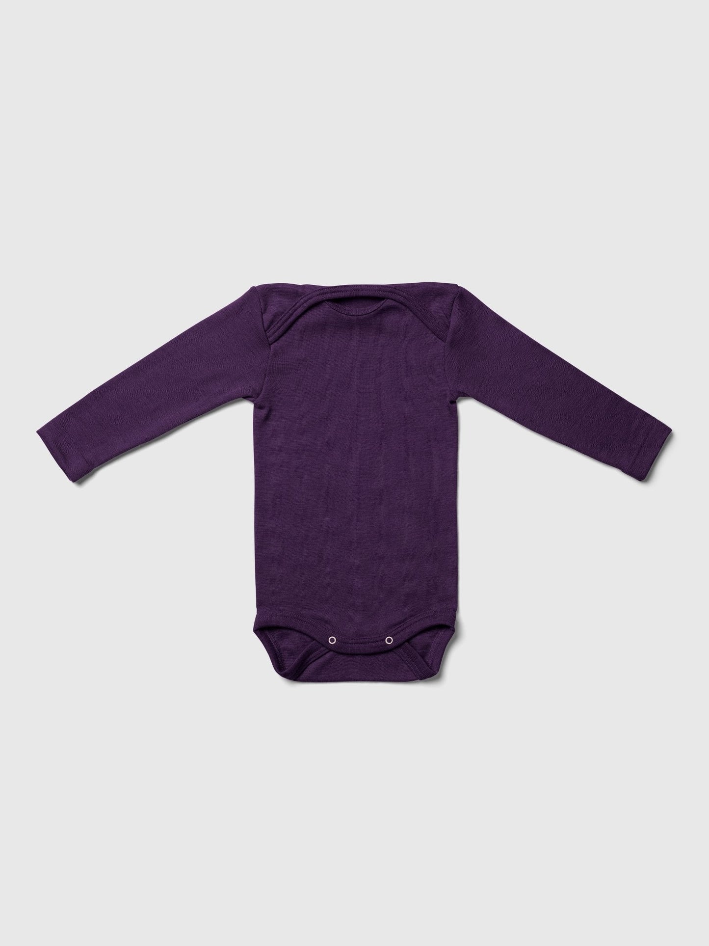 organic merino wool and silk long-sleeved onesie - purple - LILA.US