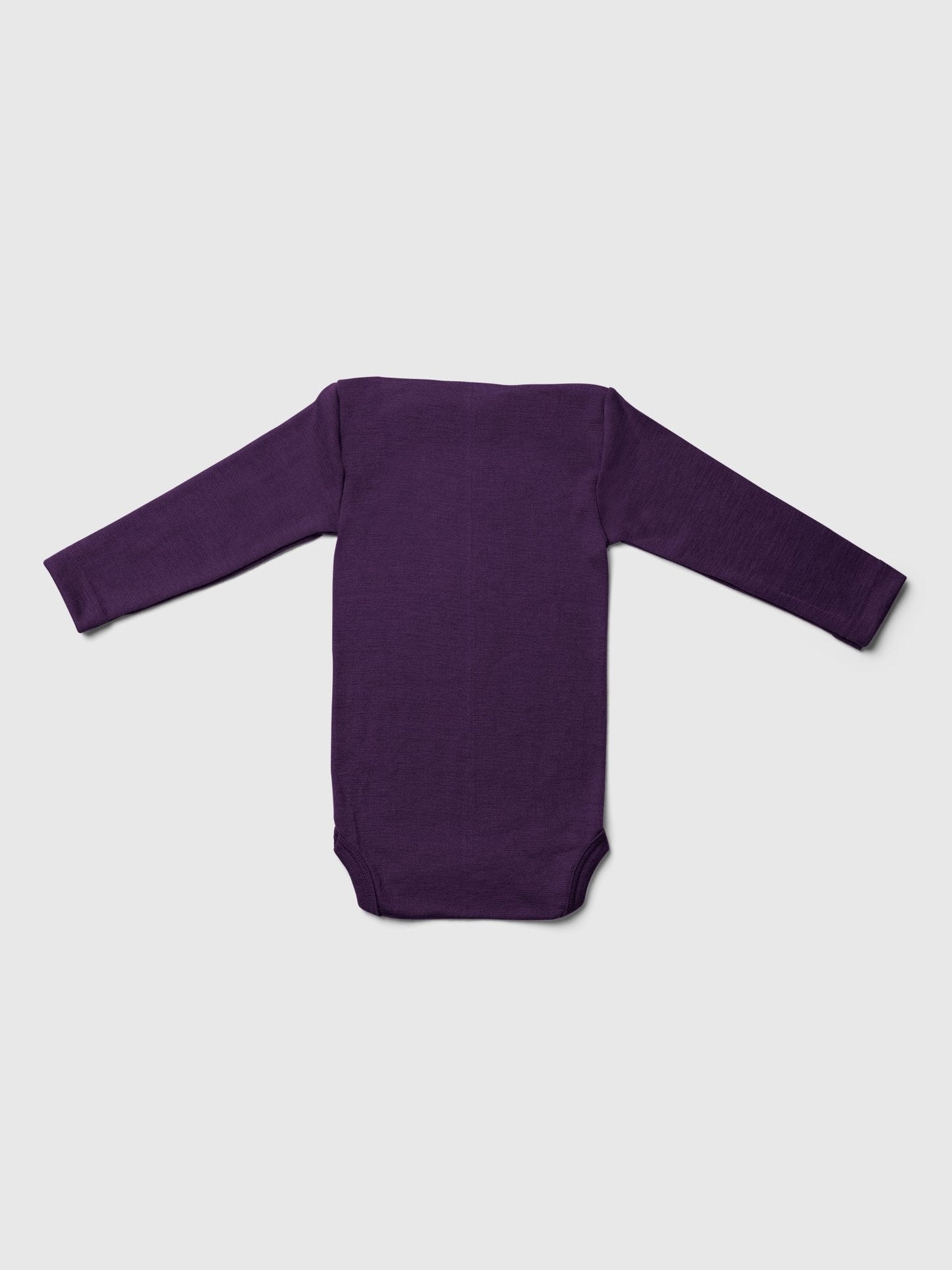 organic merino wool and silk long-sleeved onesie - purple - LILA.US