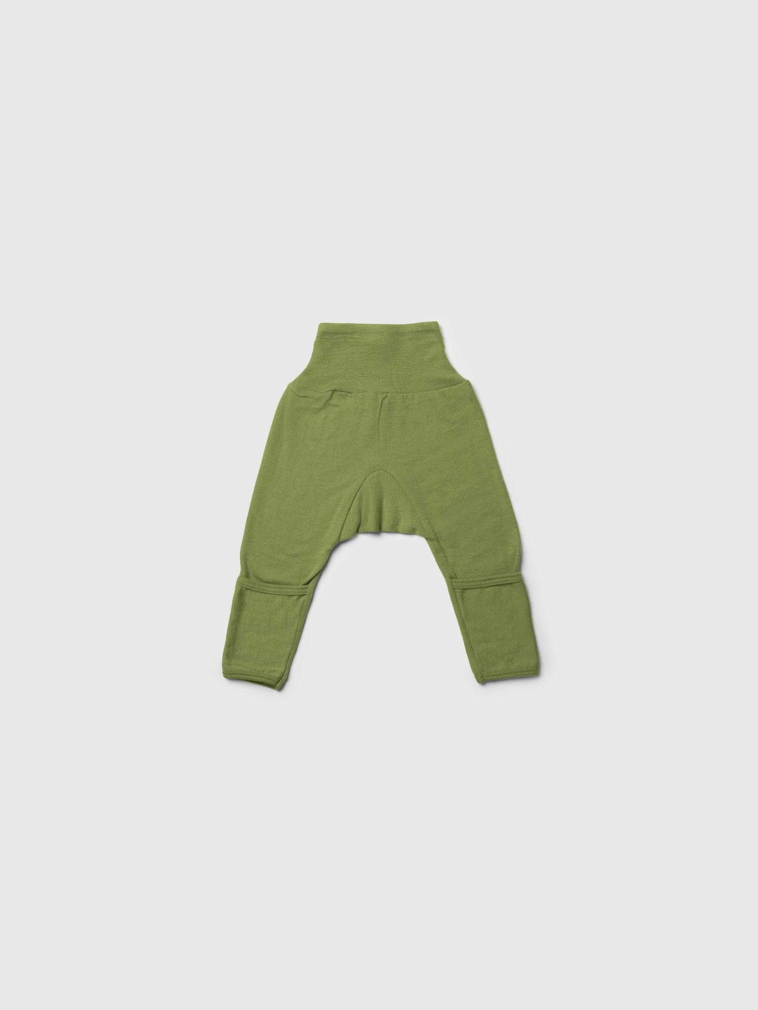 organic merino wool and silk pants - green - LILA.US