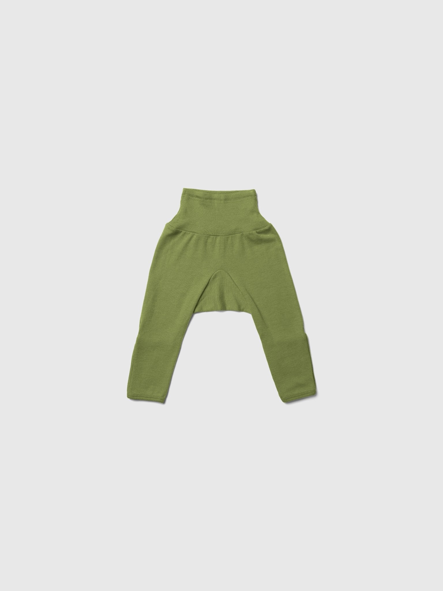 organic merino wool and silk pants - green - LILA.US