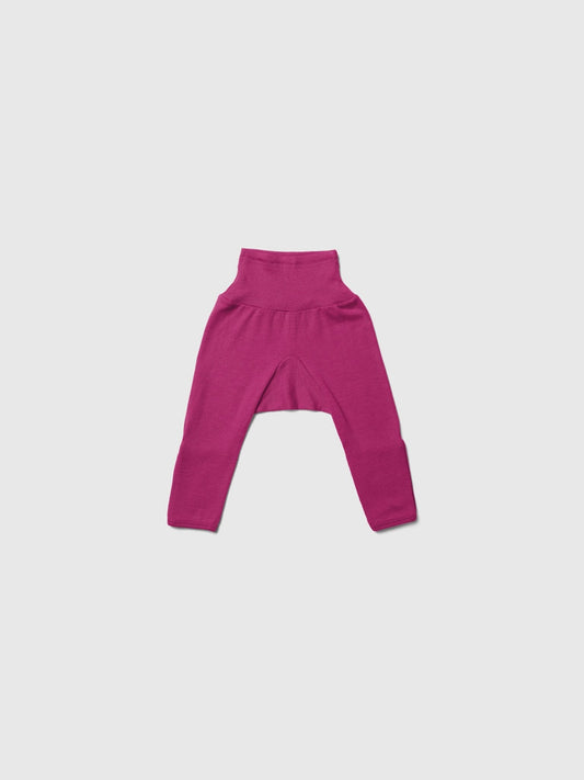 organic merino wool and silk pants - pink - LILA.US