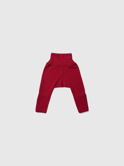 organic merino wool and silk pants - red - LILA.US