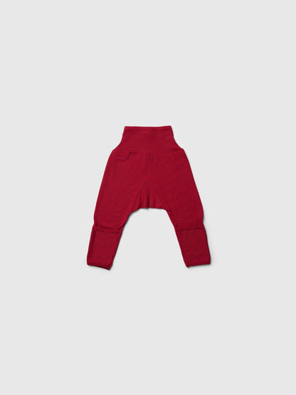 organic merino wool and silk pants - red - LILA.US