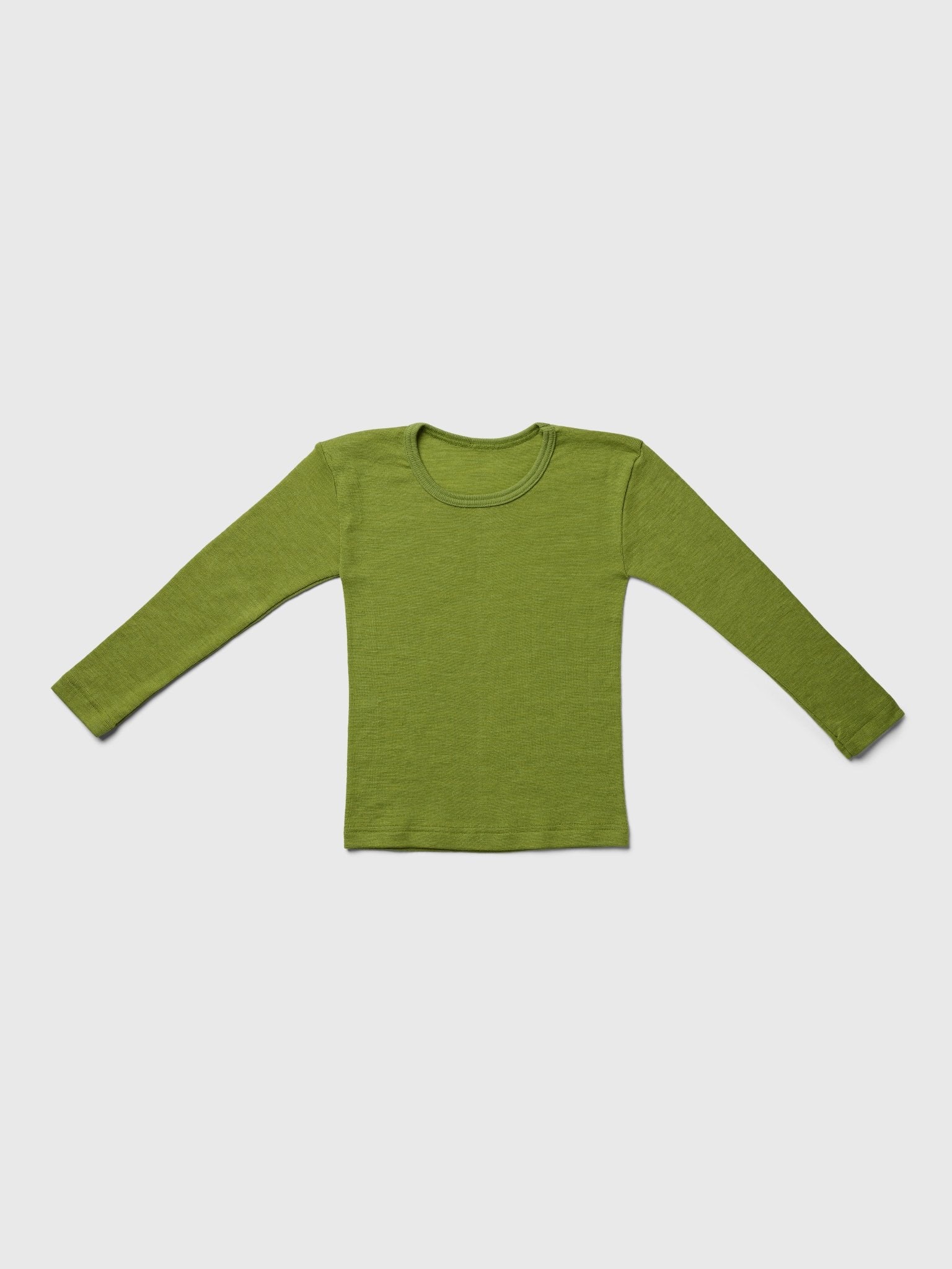 organic merino wool and silk shirt - green - LILA.US