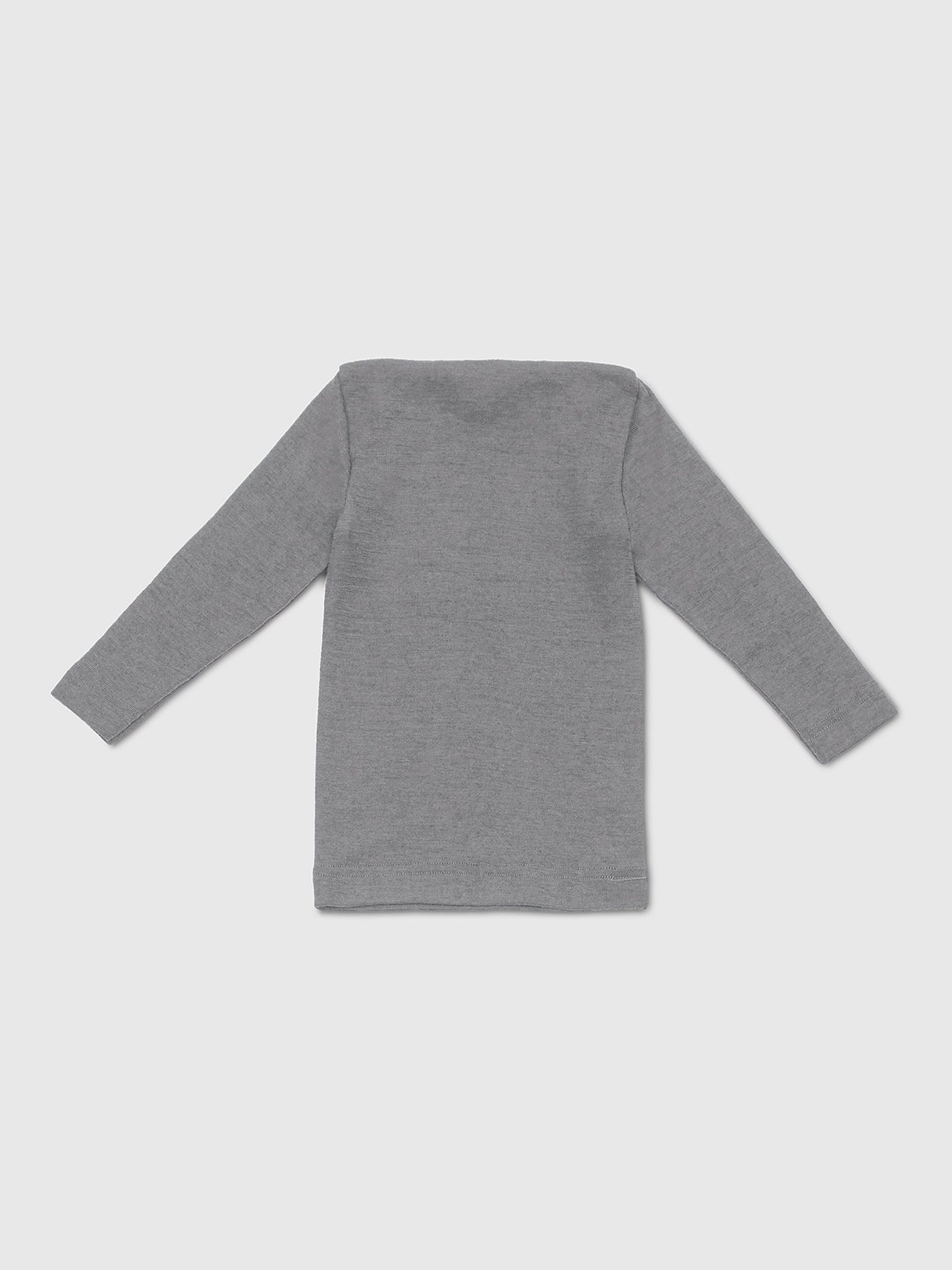 organic merino wool and silk shirt - grey - LILA.US