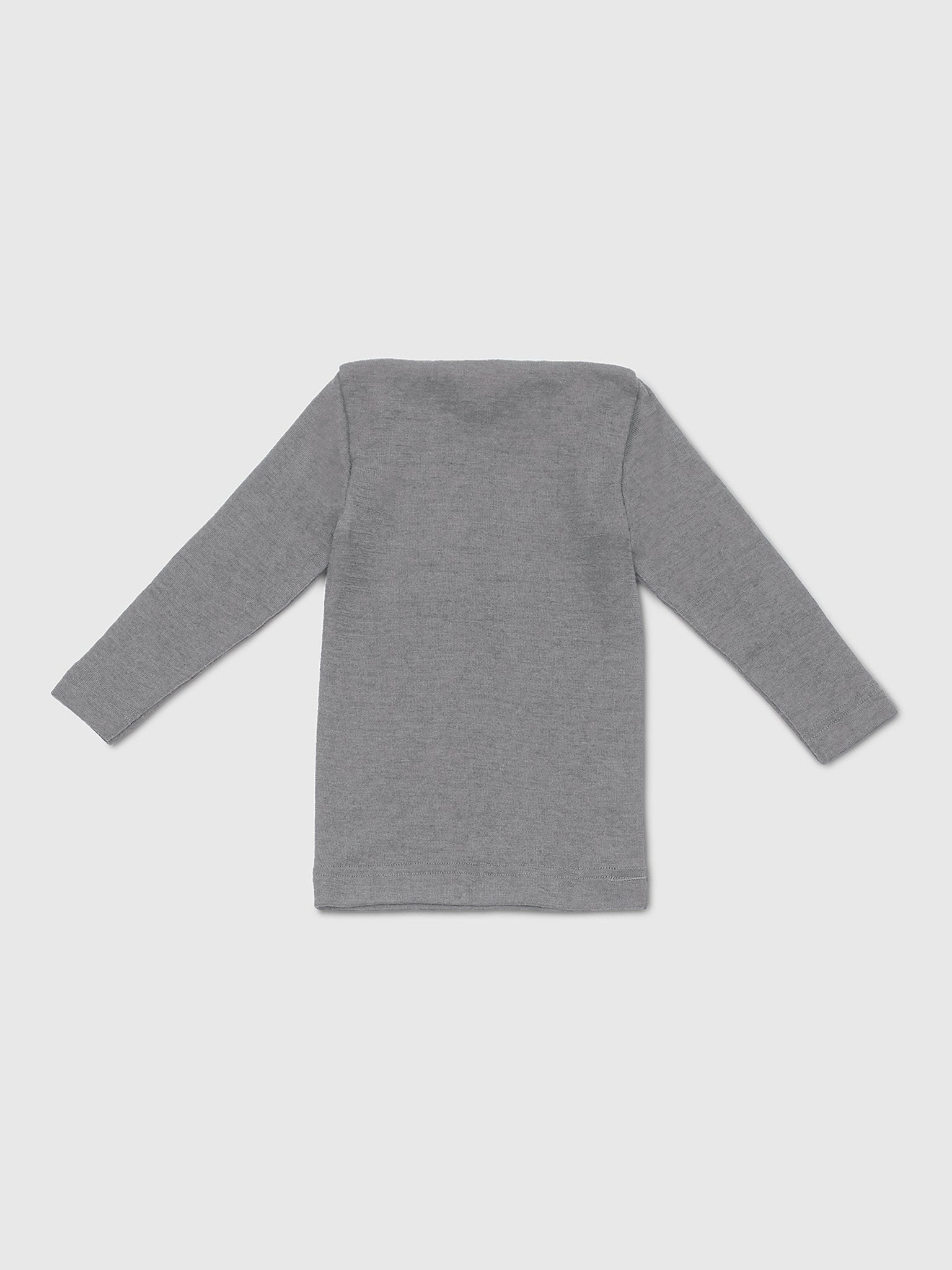organic merino wool and silk shirt - grey - LILA.US