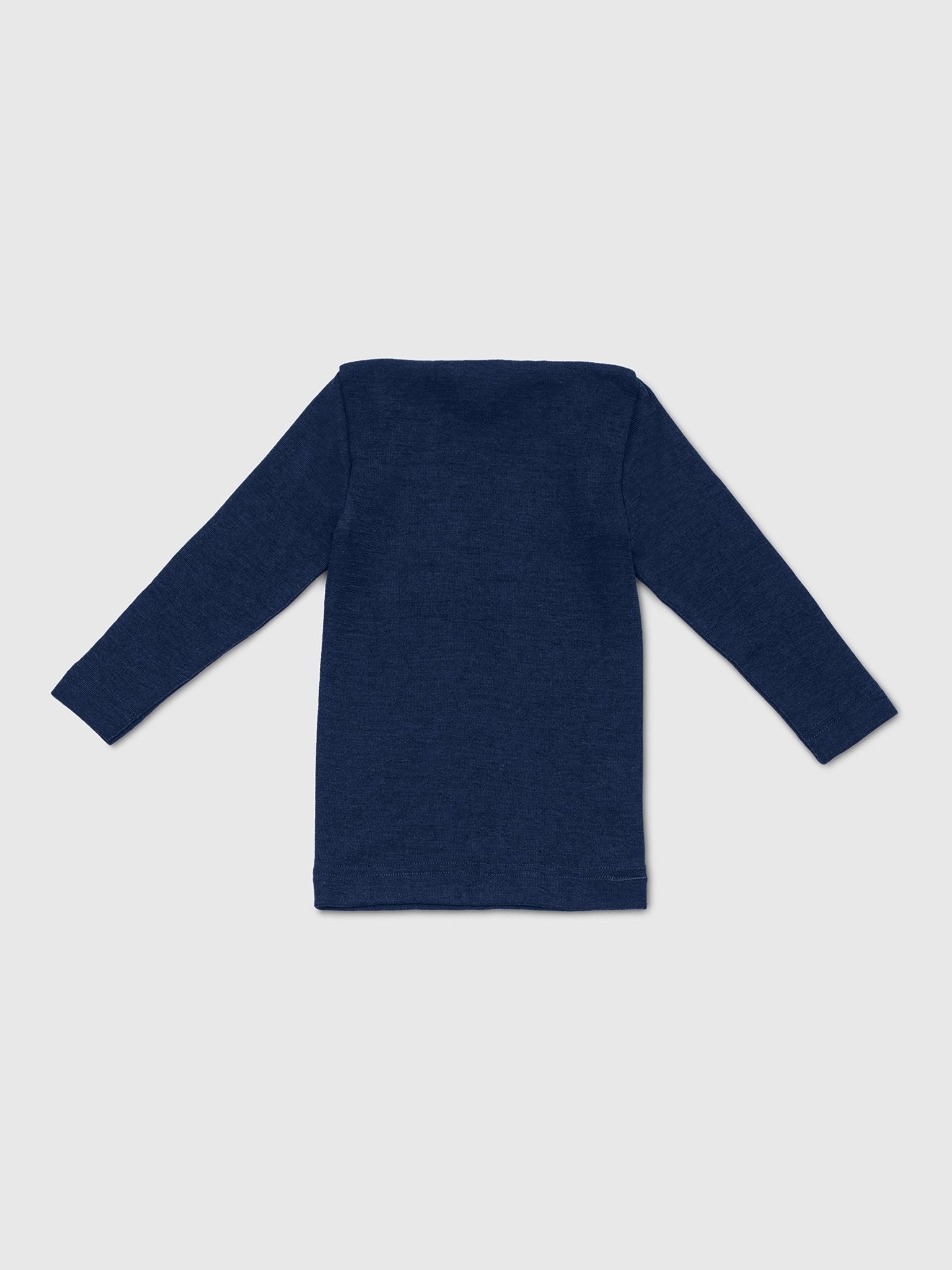 organic merino wool and silk shirt - navy - LILA.US