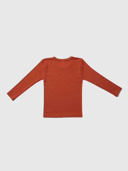 organic merino wool and silk shirt - orange - LILA.US