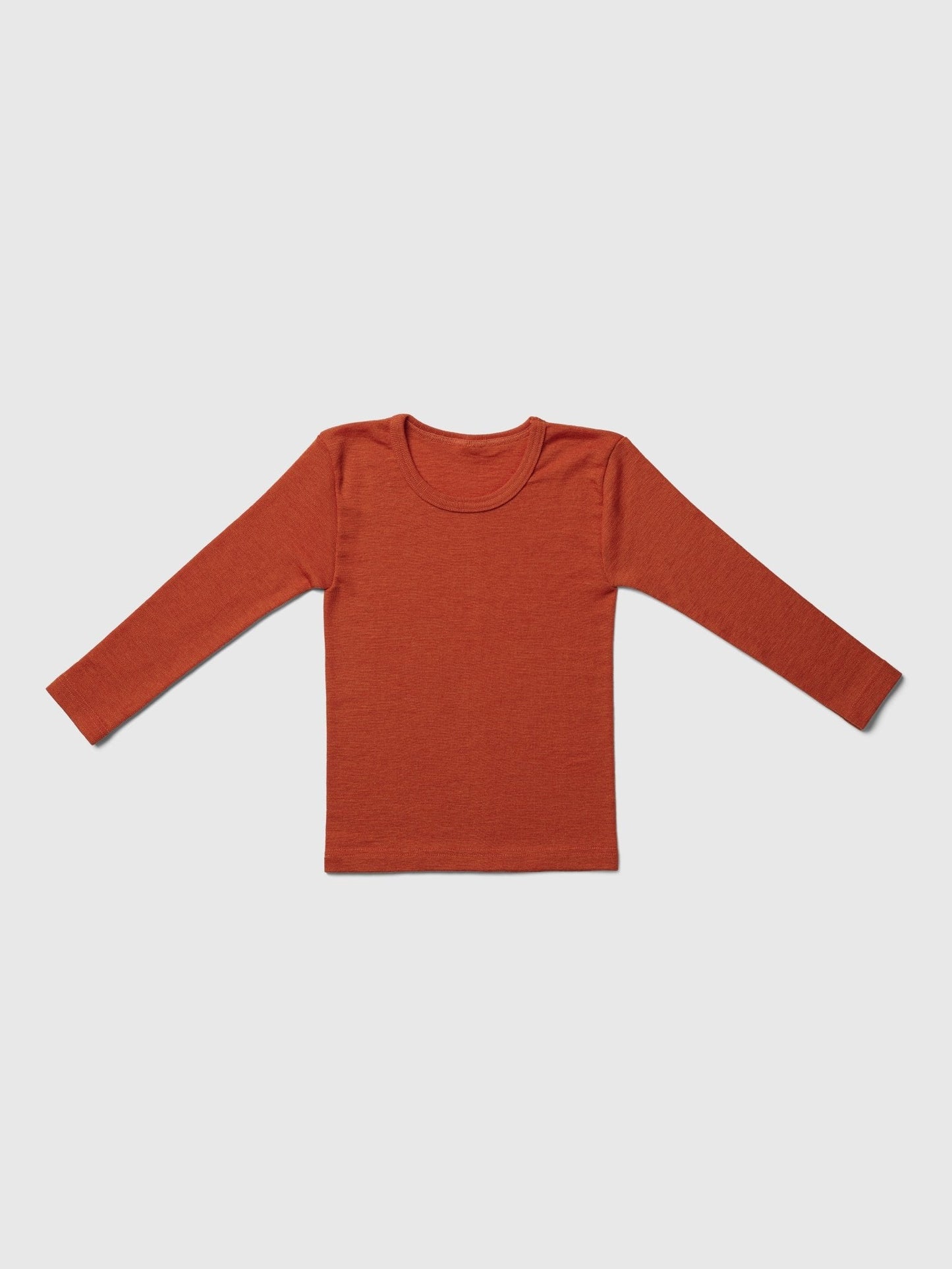 organic merino wool and silk shirt - orange - LILA.US