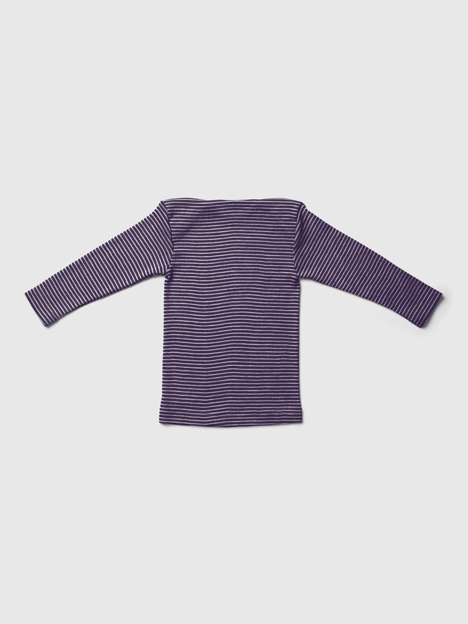 organic merino wool and silk shirt - purple/natural stripe - LILA.US