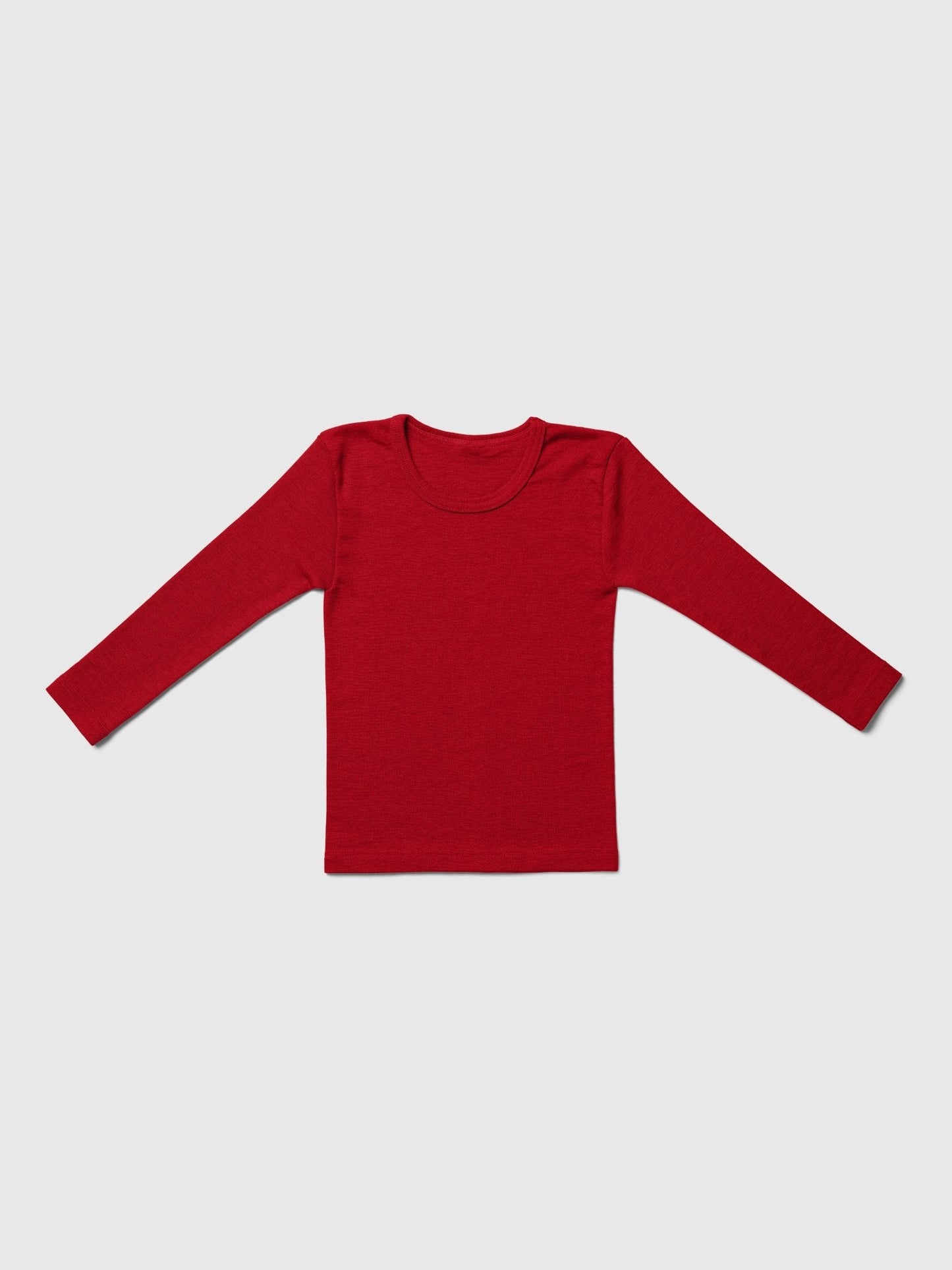 organic merino wool and silk shirt - red - LILA.US