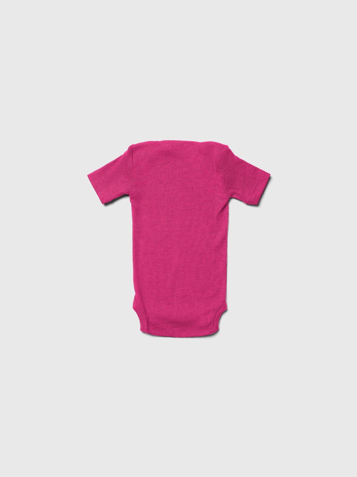 organic merino wool and silk short-sleeved onesie - pink - LILA.US