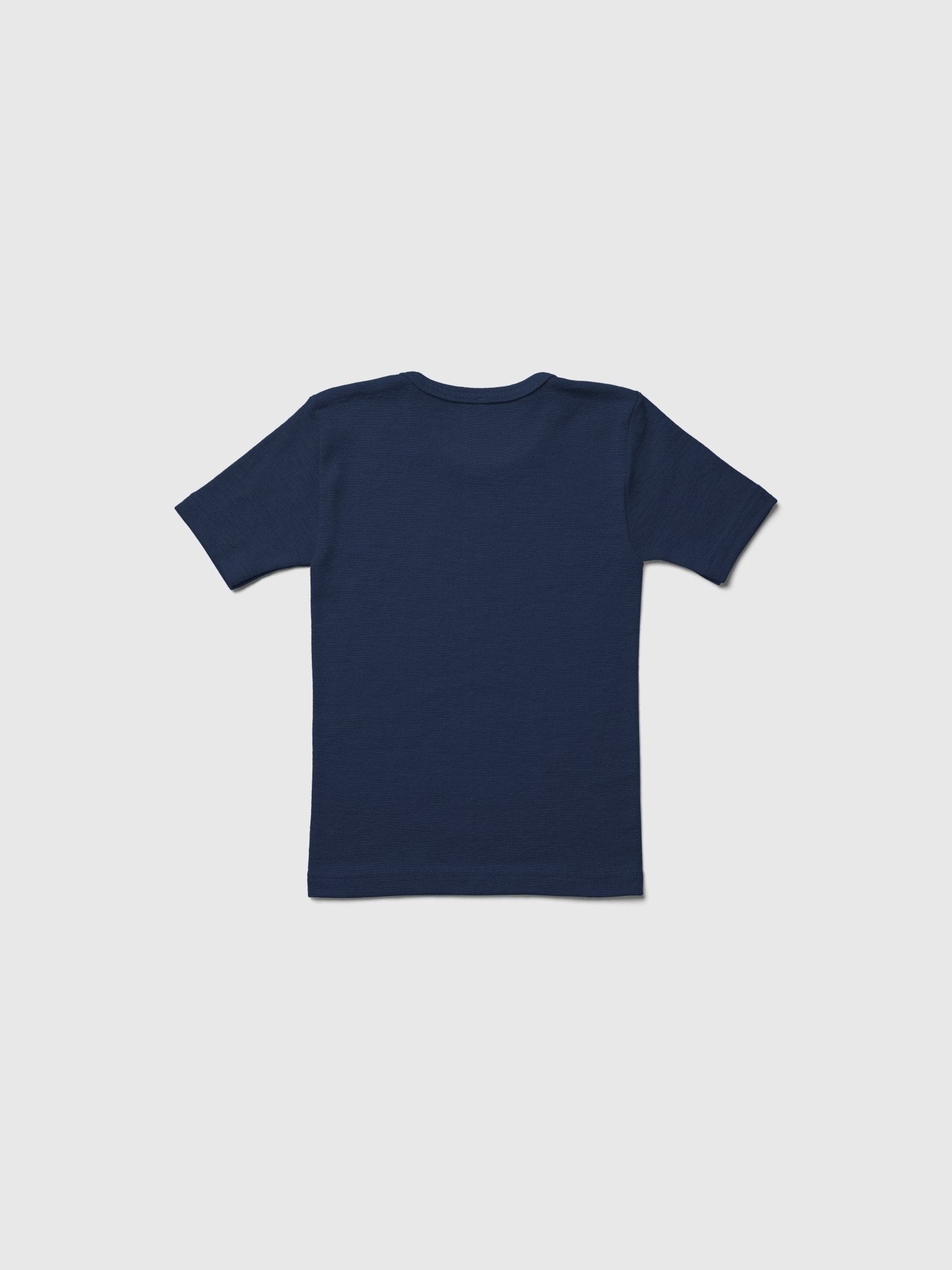 organic merino wool and silk t-shirt - navy - LILA.US