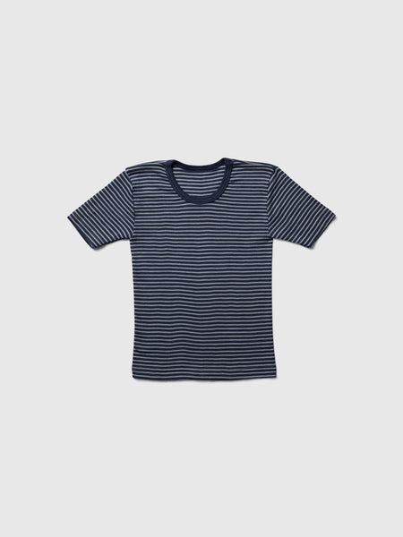 organic merino wool and silk kids t-shirt - navy/natural stripe – Lila New  York LLC