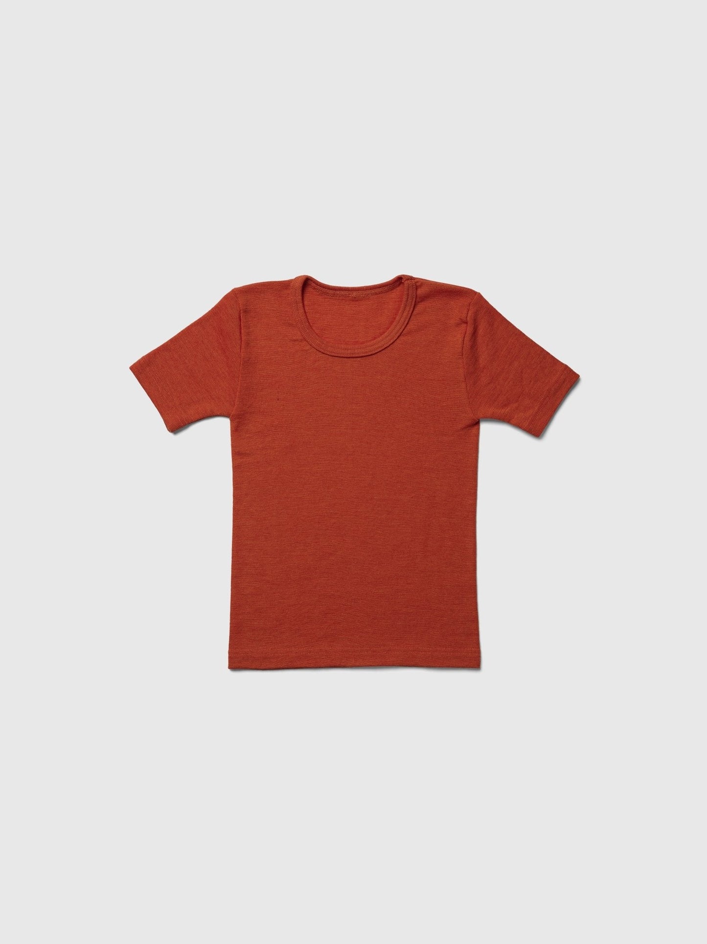 organic merino wool and silk t-shirt -orange - LILA.US