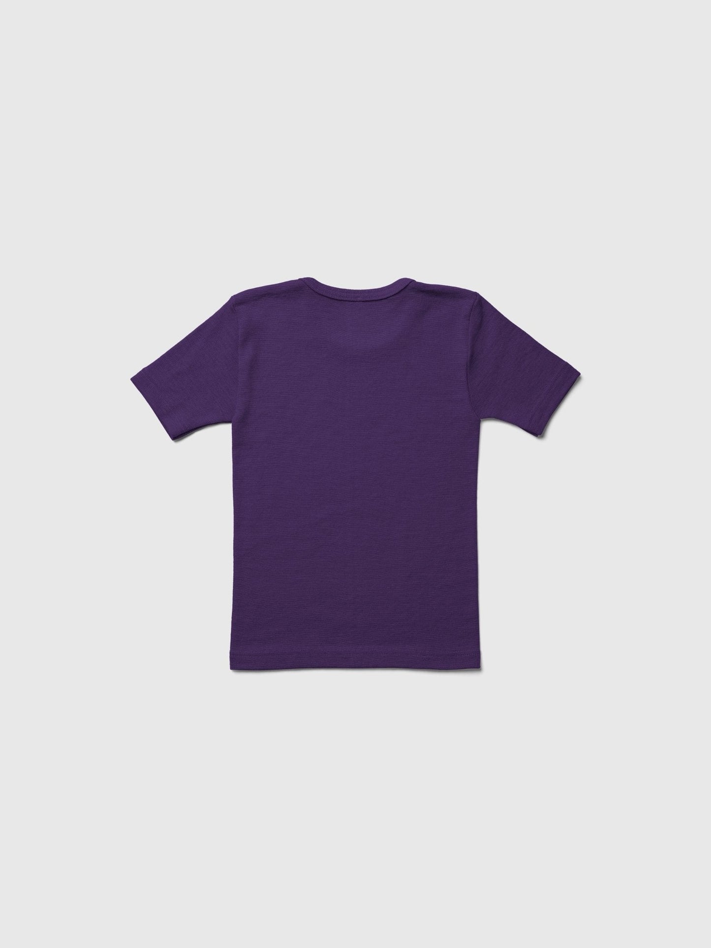 organic merino wool and silk t-shirt - purple - LILA.US