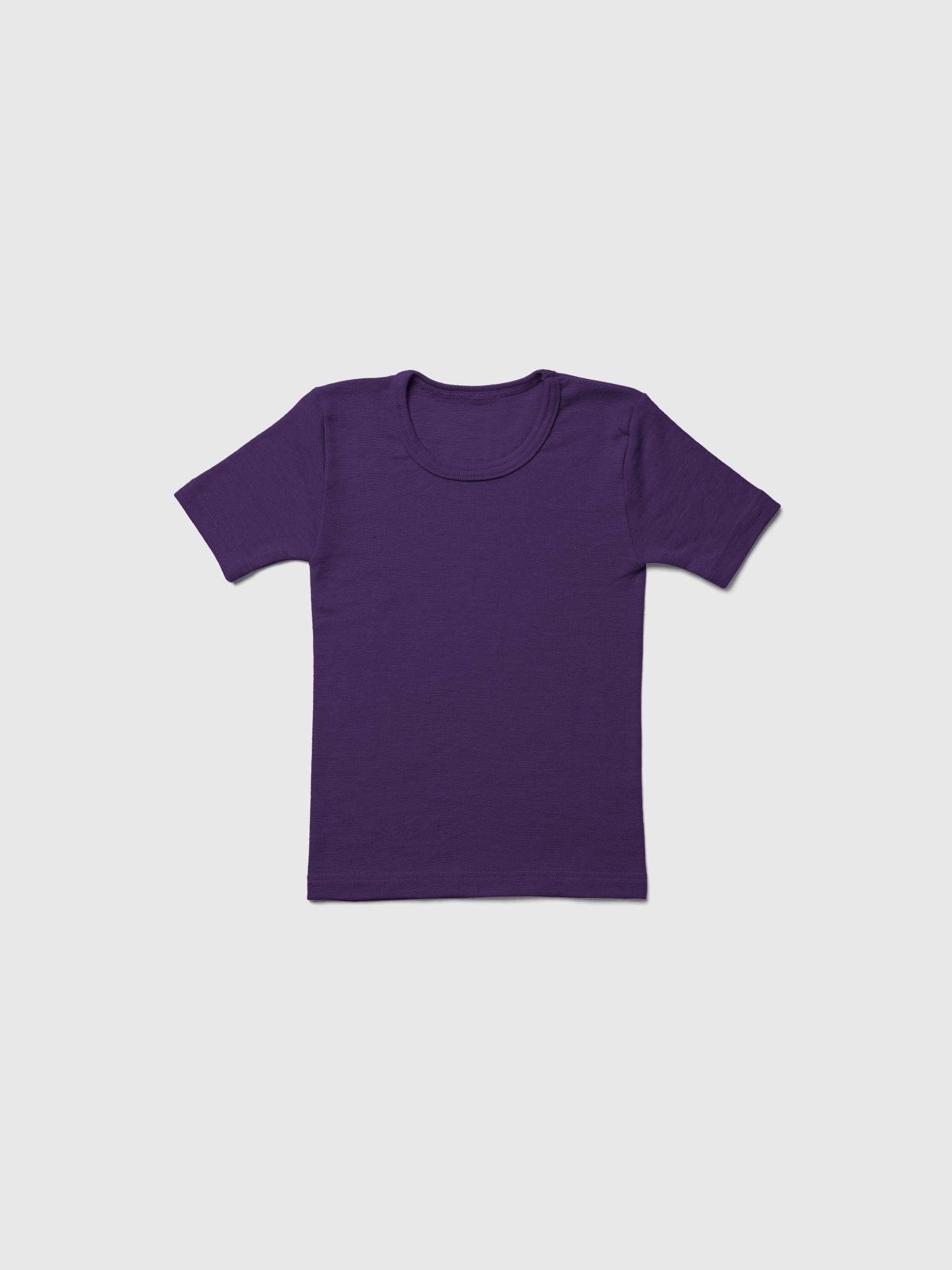 organic merino wool and silk t-shirt - purple - LILA.US